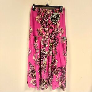 Petit Pois by Viviana G maxi Floral Pink Skirt size M